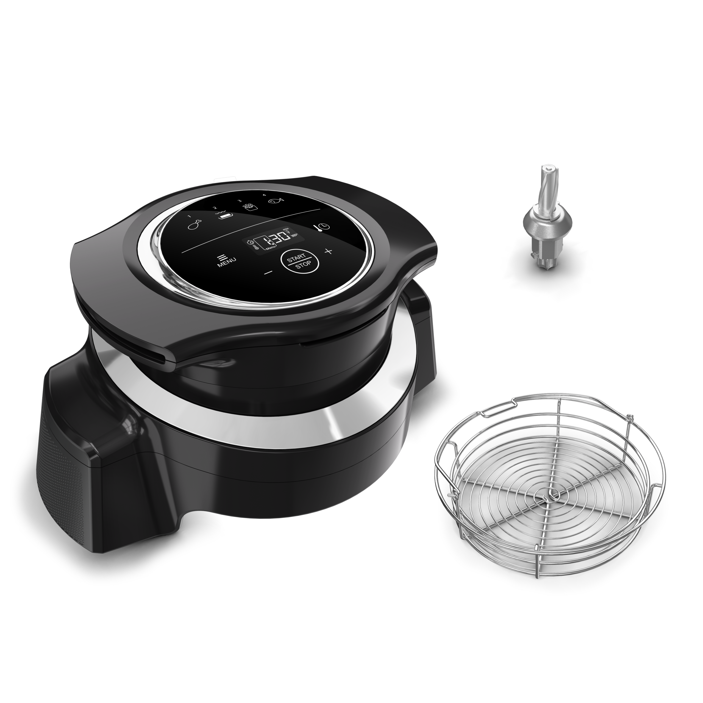 Couvercle Extra Crisp Moulinex Companion avec panier inox pour cuire des frites